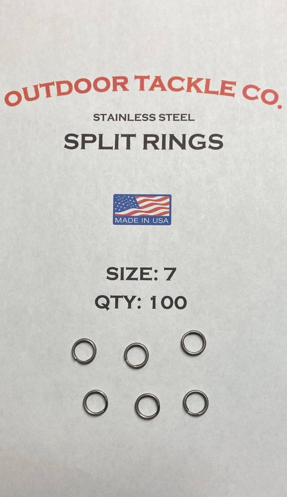 Stainless Steel Split Rings Size 7, 100 Pack for Fishing and Crafting