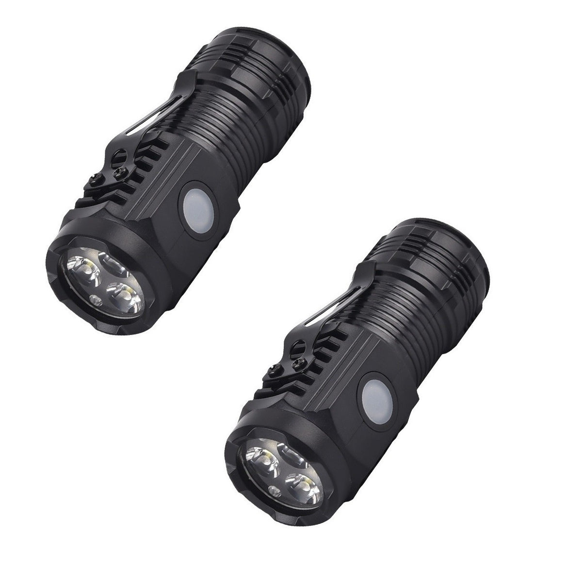 Mini USB Rechargeable LED Tactical Flashlight 5 Modes - Pack of 1 or 2