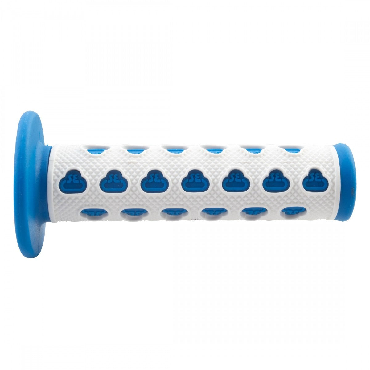 BMX Handlebar Grips 135mm Dual-Compound Flanged Bicycle Accessories Blue/White