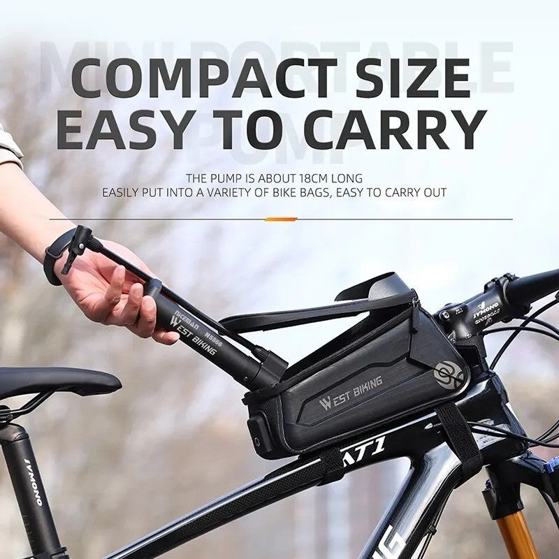 80 PSI Portable Bike Pump for MTB & Bicycle Tires - Manual Inflator