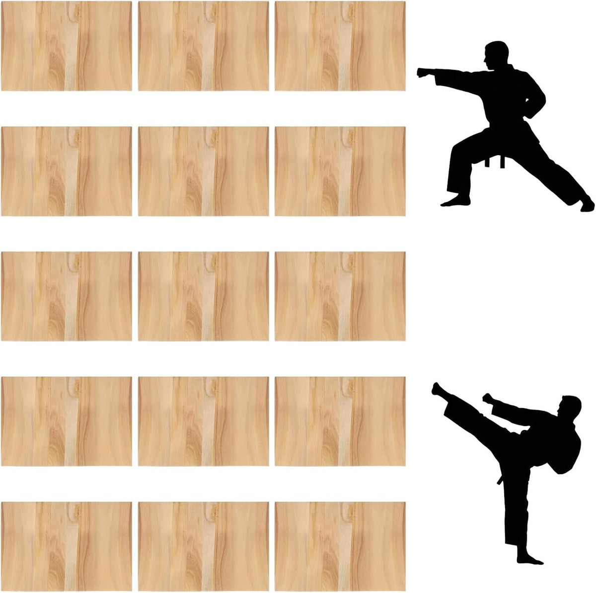 15 Pcs Karate Breaking Boards - Wooden Martial Arts Training Boards