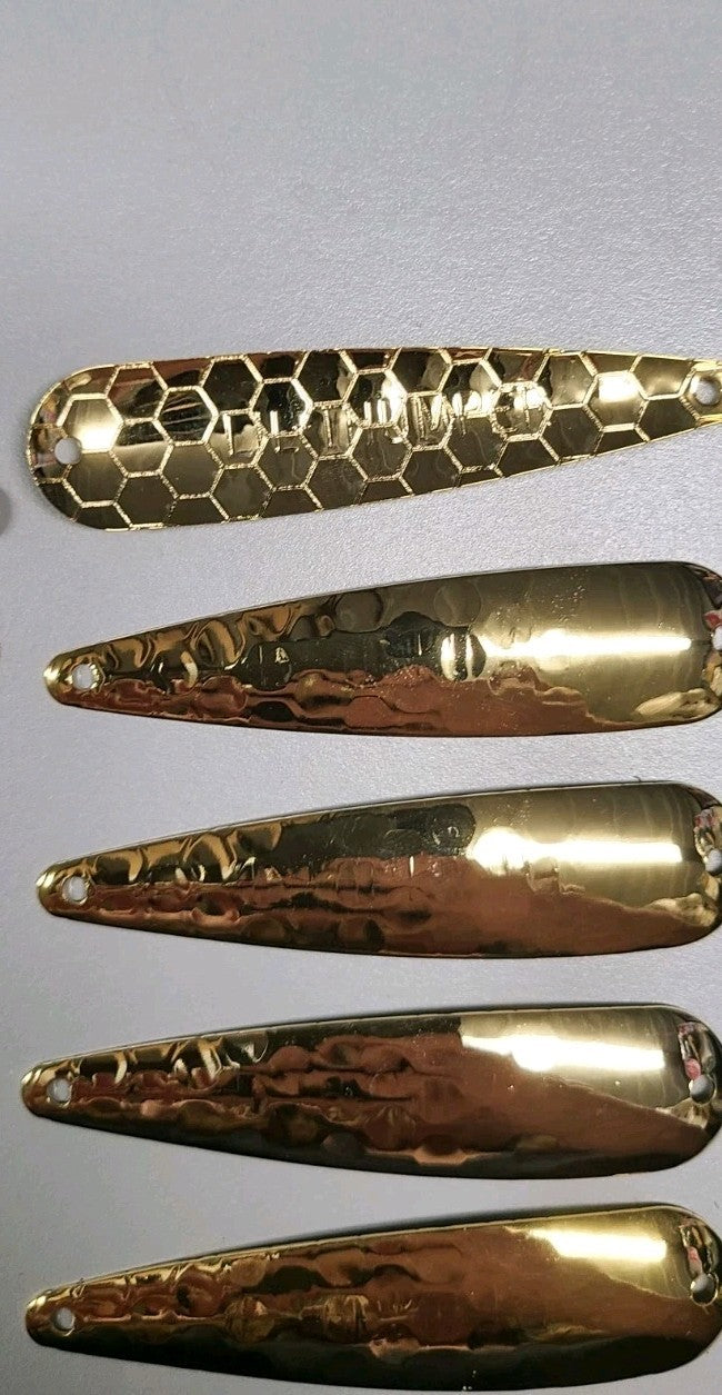 24-Piece Trolling Spoons 3.5 Inch Gold Hammered Fishing Lures for Freshwater Fish