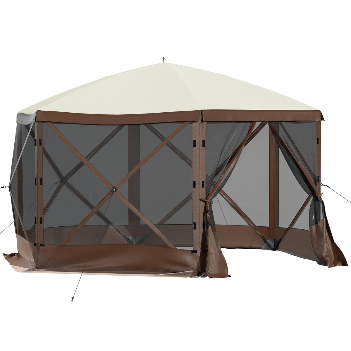 Portable 10x10 Pop-Up Camping Gazebo Shelter with Side Walls