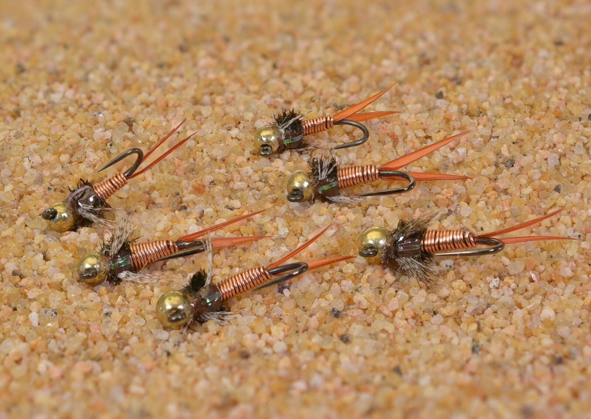 Copper John Jig Head Fly Set with Tungsten Beads for Euro Nymph Fishing