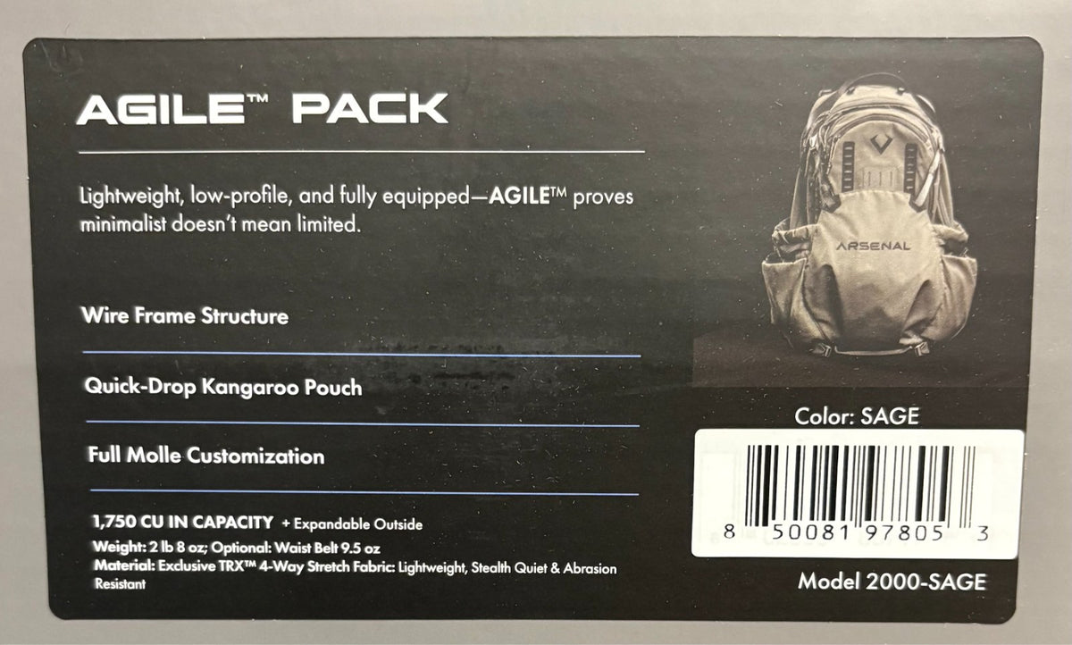 Hunt Arsenal Agile Saddle Hunting Pack - Sage, Lightweight Modular Design