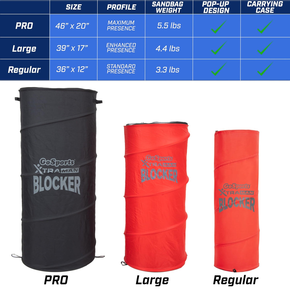 Pop Up Defender Training Dummies - Heavy Duty 46 Inch 3 Pack for Sports