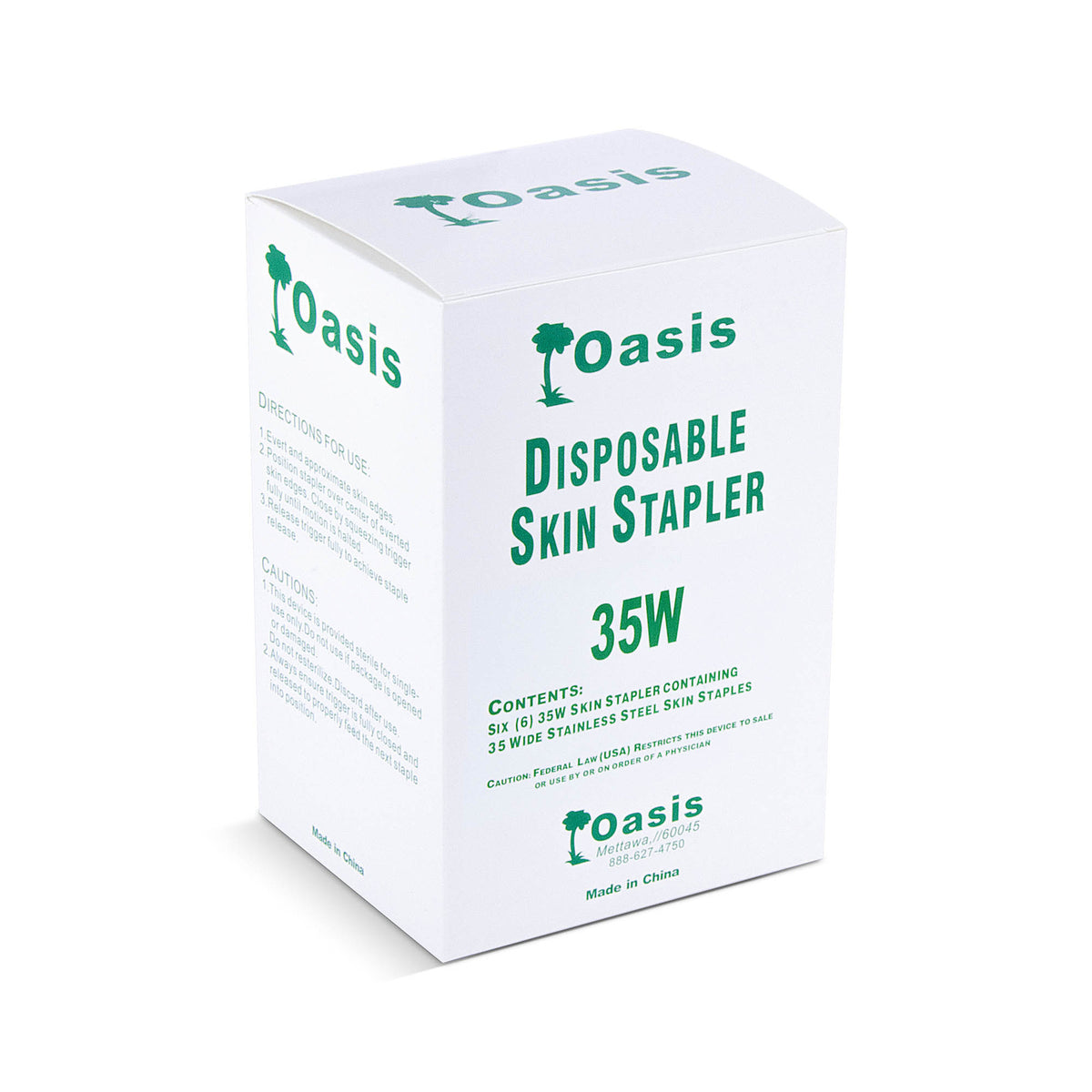 Surgical Skin Stapler with 35 Wide Preloaded Staples - Sterile, Human & Vet Use