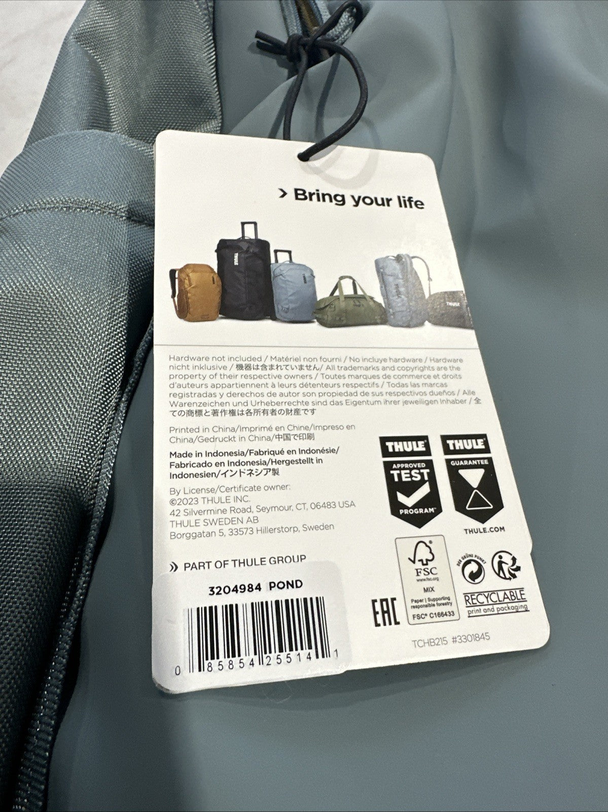 Water-Resistant Hiking Backpack 26L with Laptop Sleeve - Gray