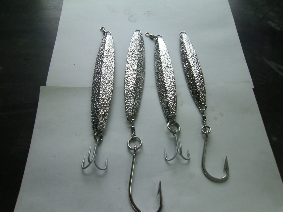Fishing Jigs Set - Chrome Plated Hammered Diamond for Tuna & Saltwater Fishing