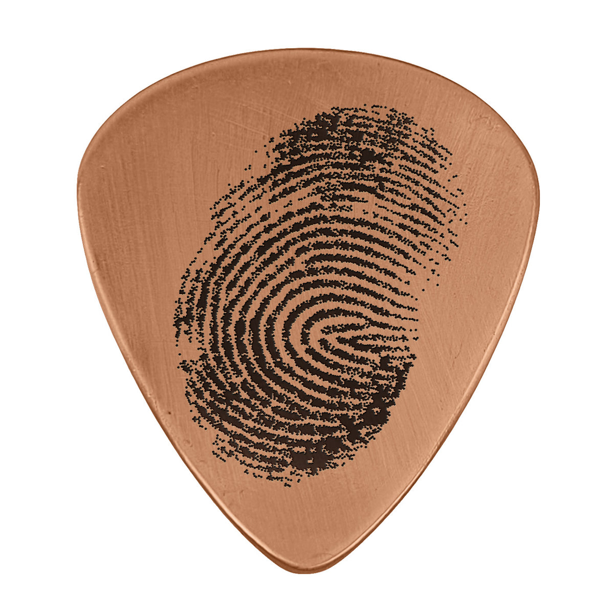 Copper Guitar Pick Golf Ball Marker - Embossed Fingerprint Design
