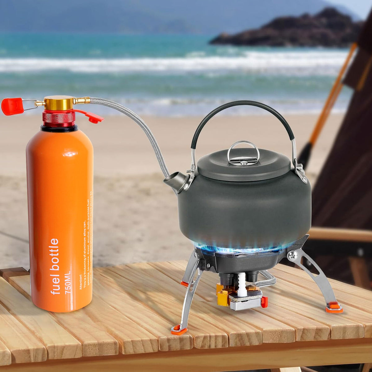 750ml Aluminum Fuel Bottle for Camping Hiking Outdoor Cooking Gasoline Alcohol