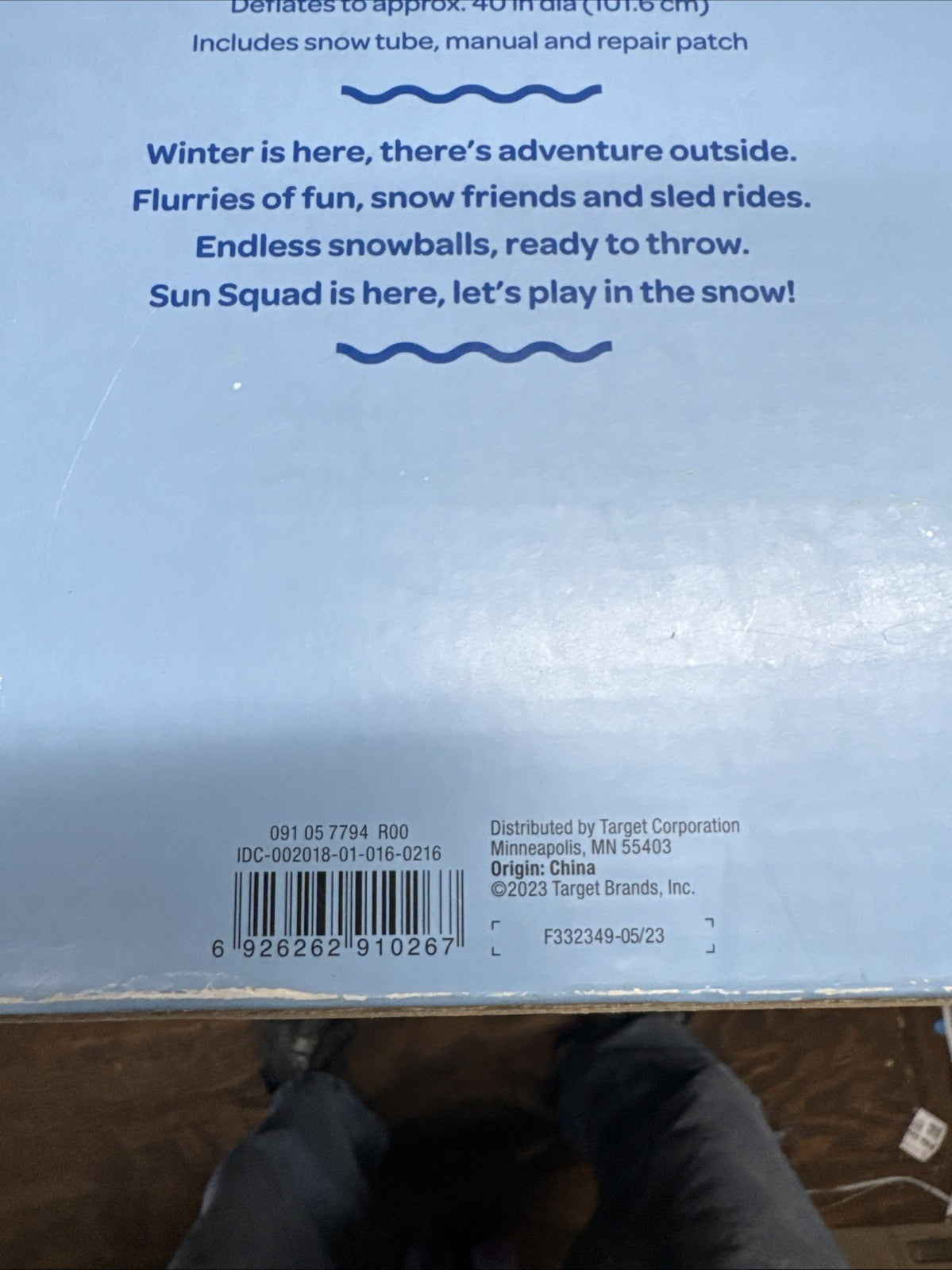 Inflatable Snow Tube 36 Inches with Easy Grab Handles for Winter Sports