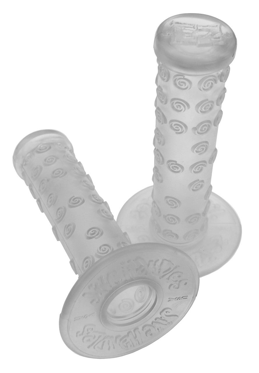 Clear BMX Bicycle Handlebar Grips - EZ Jive Old School Fits 7/8" Bars