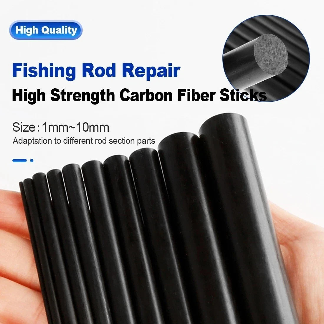 Carbon Fiber Rod Repair Kit for Fishing Poles - High-Strength Reinforcement