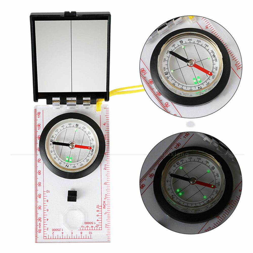 Compact Luminous Compass for Hiking and Navigation - Black+Green