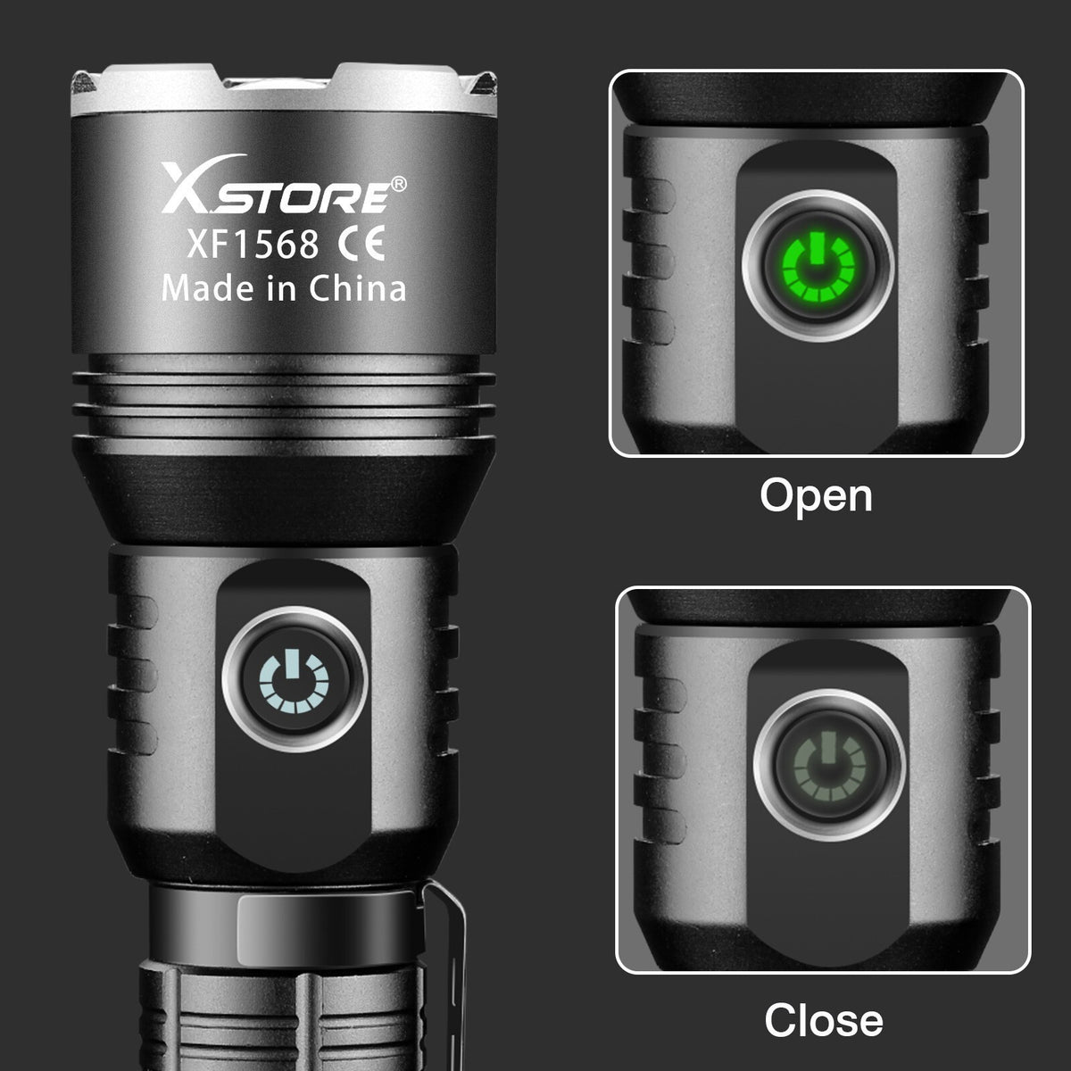 Rechargeable LED Flashlight with Adjustable Focus and Waterproof Design - 9900000LM Tactical Work Light