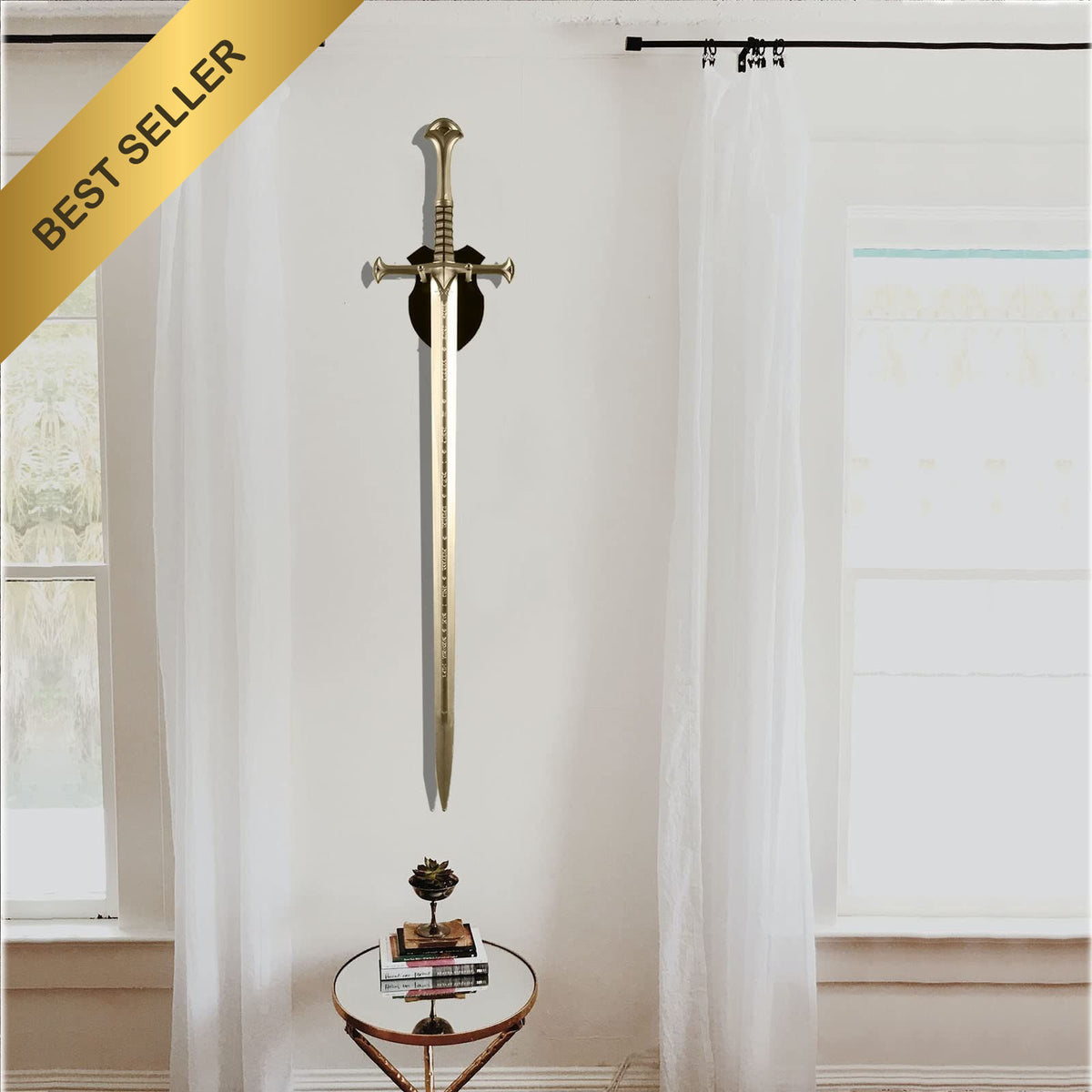 Black Acrylic Sword Wall Mount Holder - Vertical Katana Display Stand Set