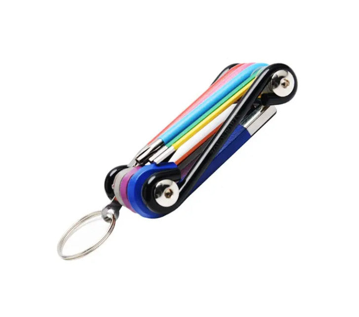 Colorful Rainbow Bicycle Multi-Tool Set with Torx and Allen Keys - Durable Cycling Wrench