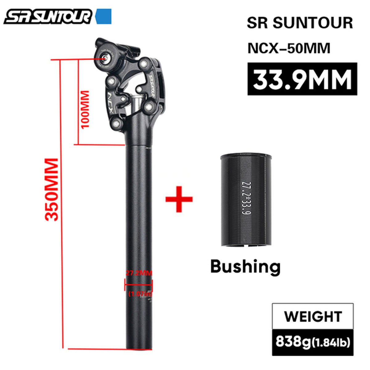 Suspension Seatpost with 50mm Travel for MTB - Adjustable Shock Absorber
