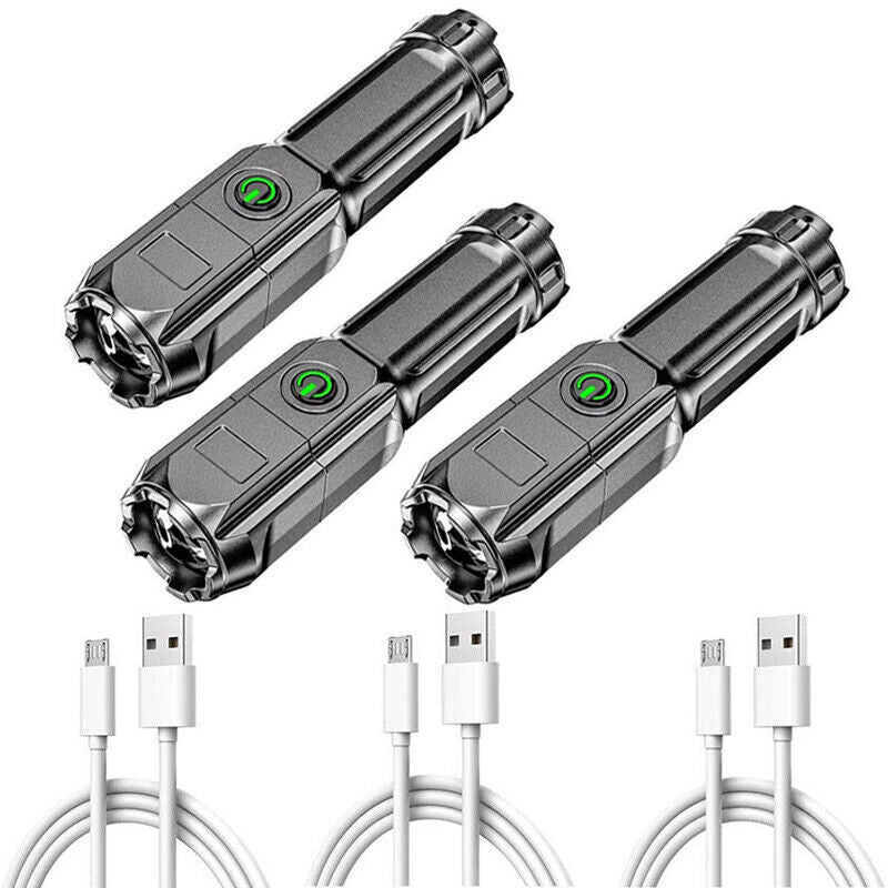 Rechargeable 990000LM LED Tactical Flashlight Zoomable Portable Torch