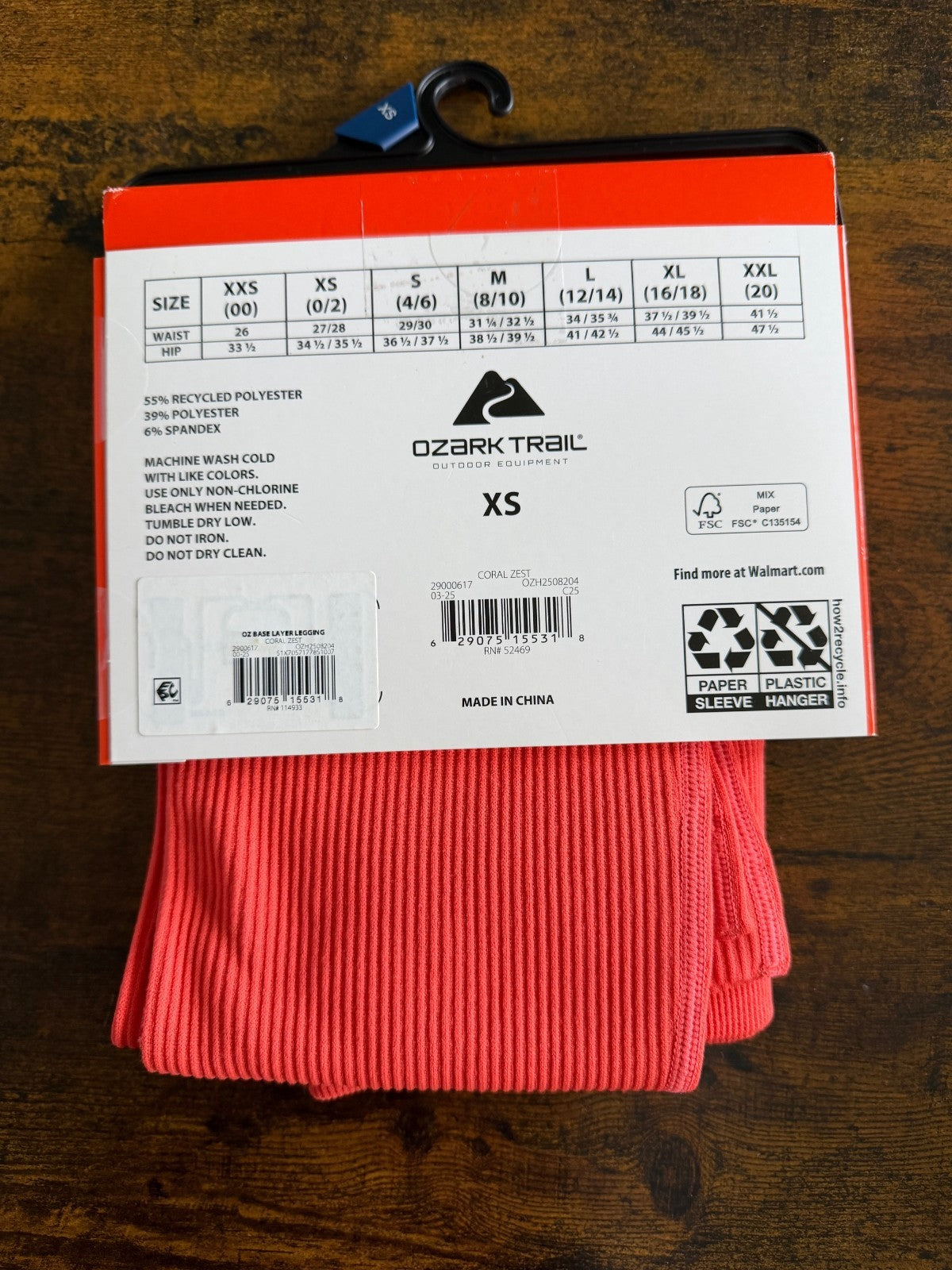 Women’s Seamless Base Layer Leggings Coral Zest XS Activewear