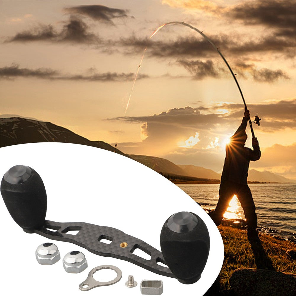 Carbon Fiber Fishing Reel Handle Left Right Compatible with Baitcasting & Trolling Reels