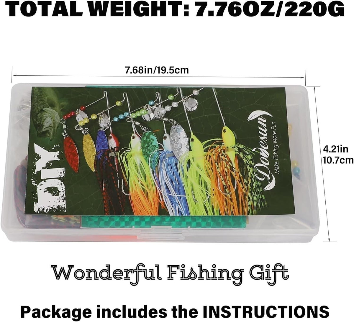 DIY Spinnerbait Making Kit with Flash Blades for Bass Fishing - 107PCS