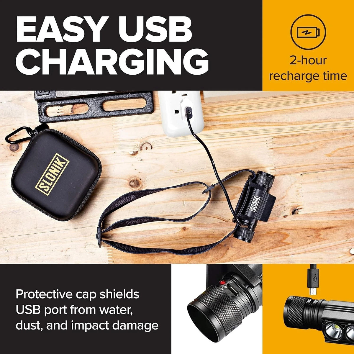 Rechargeable LED Headlamp 1000 Lumen Waterproof USB Headlight