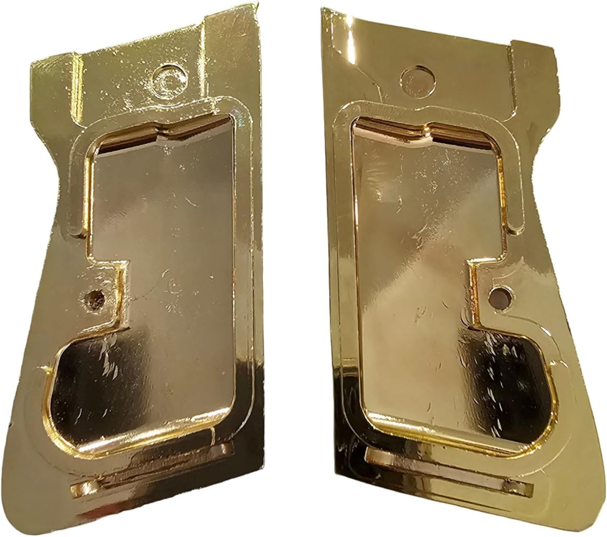 Custom Metal Pistol Grips for Walther PPK PPK-S Scroll Engraved Polished Nickel Gold Finish