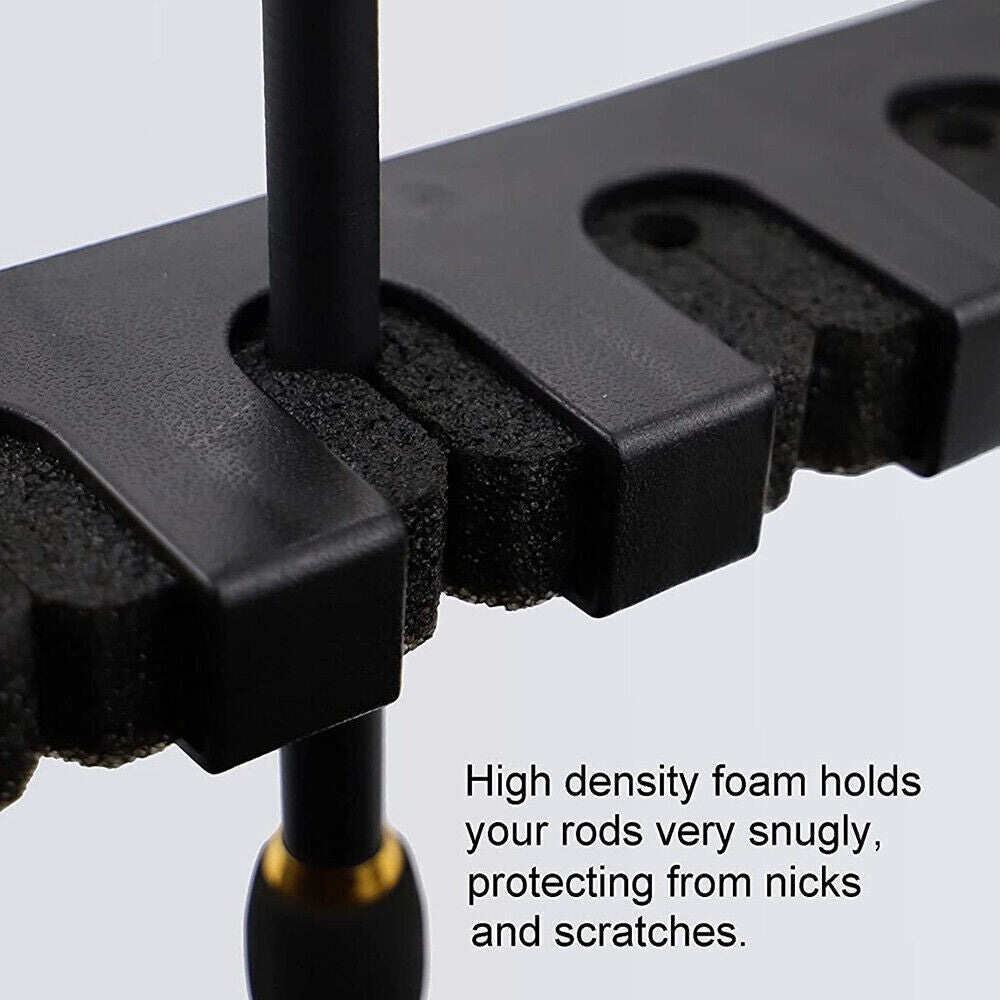 Wall-Mount Fishing Rod Rack Holder Vertical & Horizontal Storage Stand