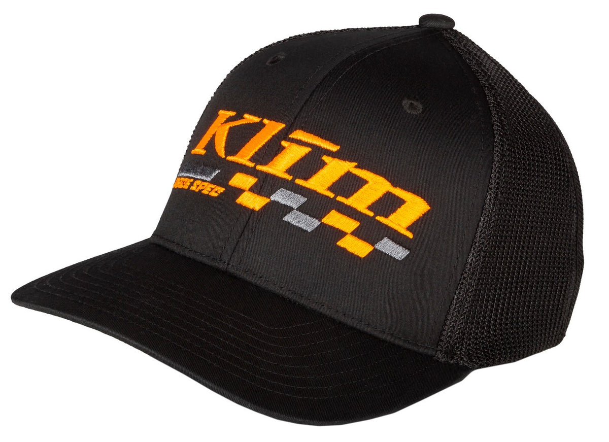 Klim Race Spec Snapback Hat Black and Orange Embroidered Logo