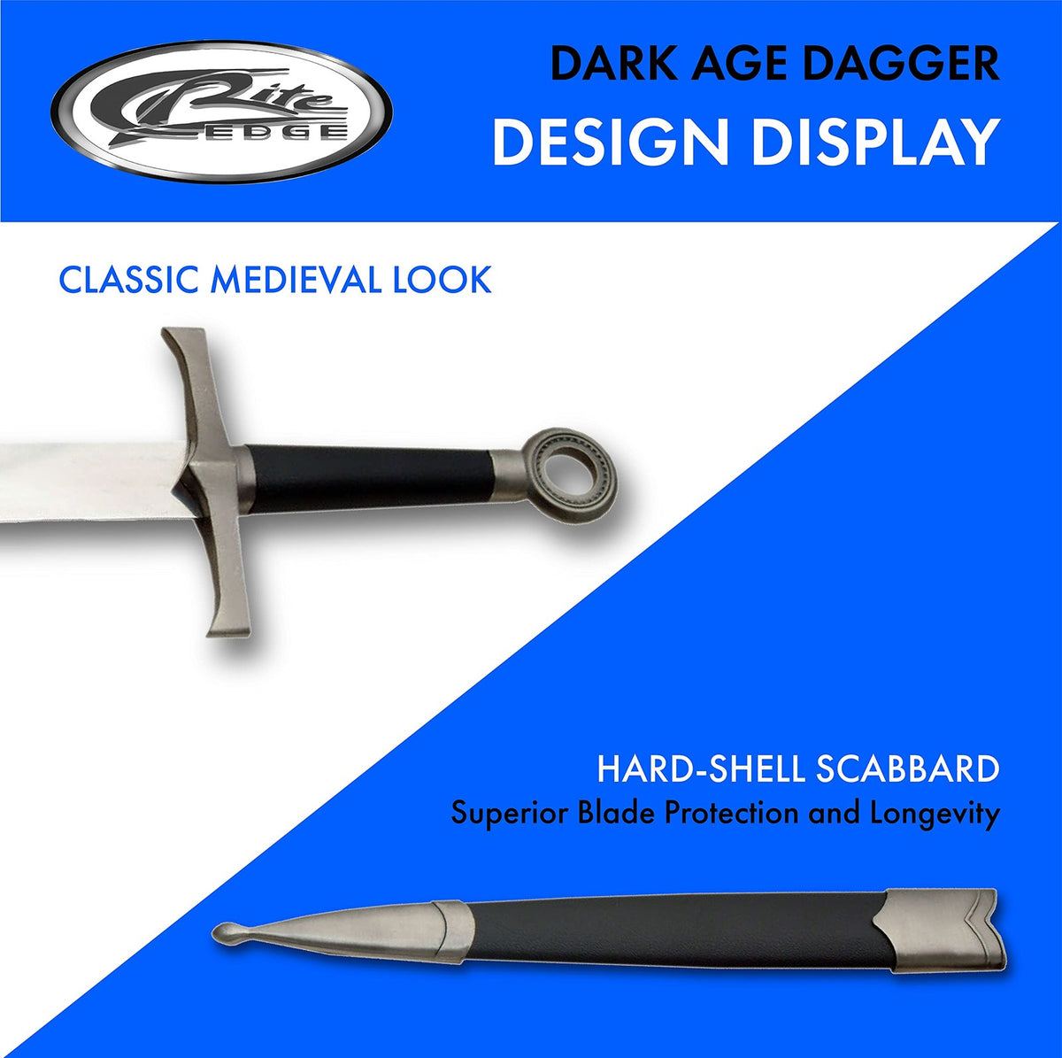 Medieval Dark Age Dagger Replica 15.5 Inch Display Collectible