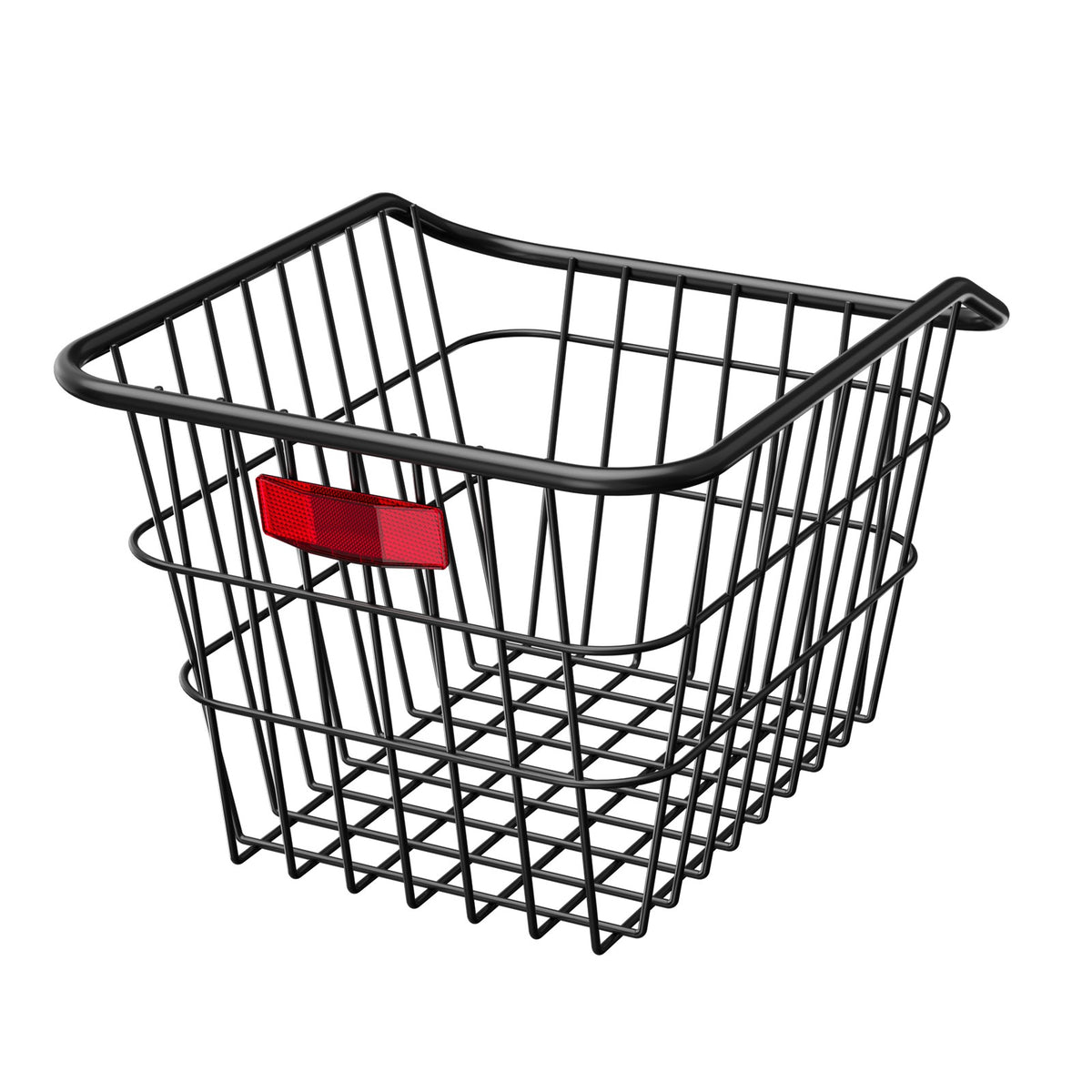 Rear Bicycle Basket with Reflective Light & Protective Cover - Heavy Duty Metal