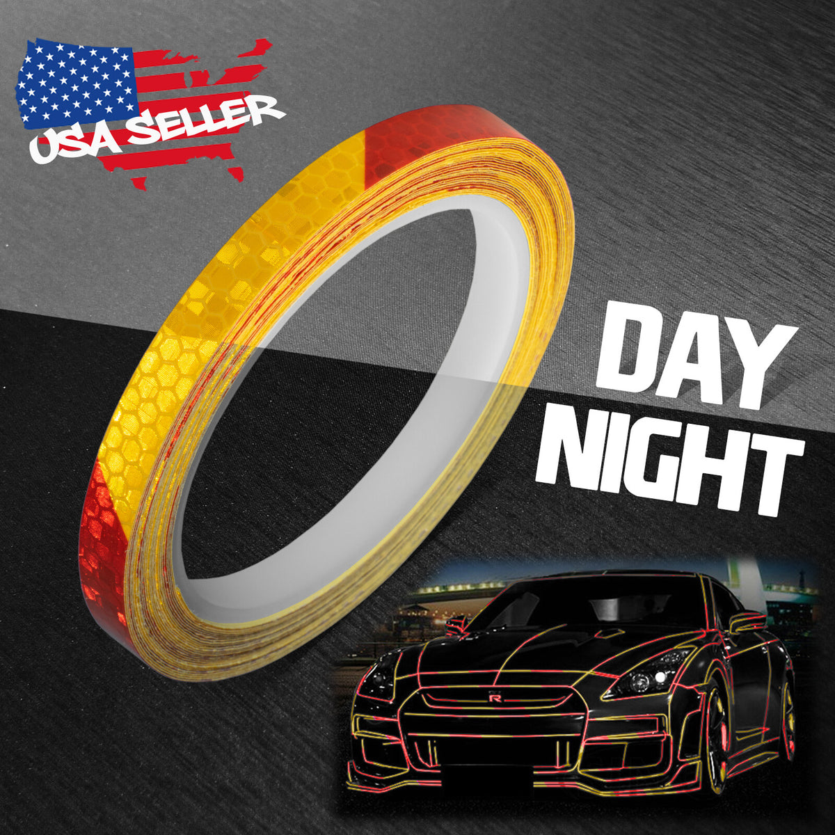 Reflective Safety Tape 26FT Roll Self-Adhesive Pinstripe Decal for Vehicles & Outdoor Gear