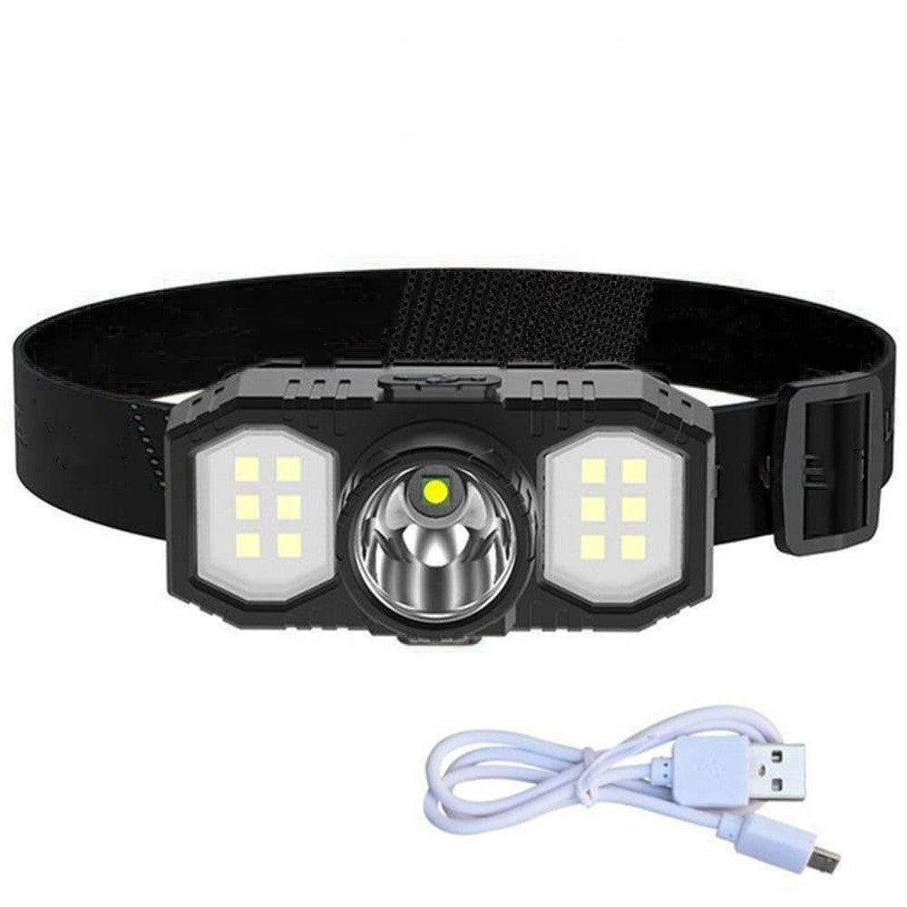 Rechargeable LED Headlamp with USB Charging & Adjustable Fit - Camping Light