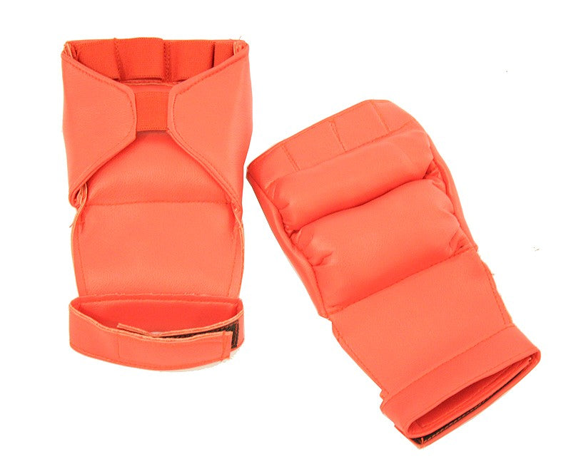 Red Half Finger Boxing Training Gloves Padded Mitts for Martial Arts & Fitness