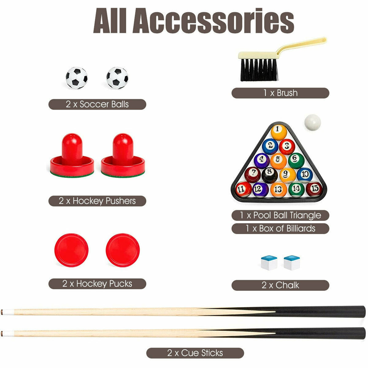 48-In-1 3-in-1 Multi Game Table: Foosball, Pool & Hockey for Kids
