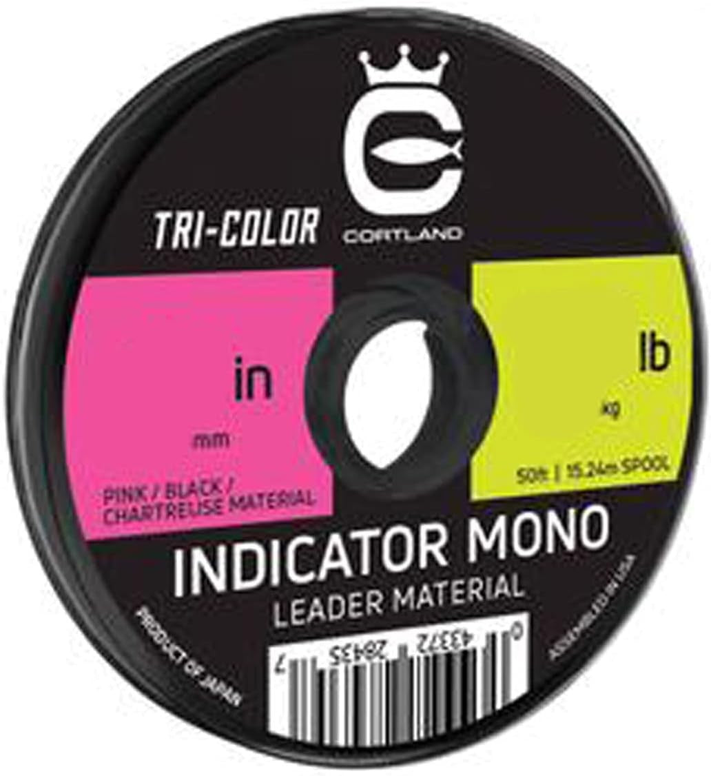 Tri Color Fishing Leader Line 50ft .011 10.5LB Mono Tippet for Strike Detection