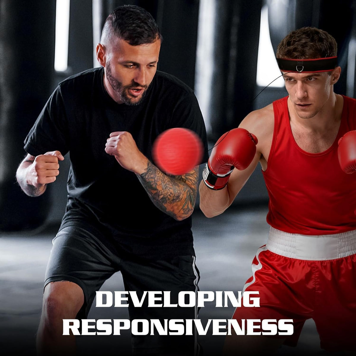 Boxing Reflex Ball Kit with 4 Balls & Adjustable Headbands for Fitness Training