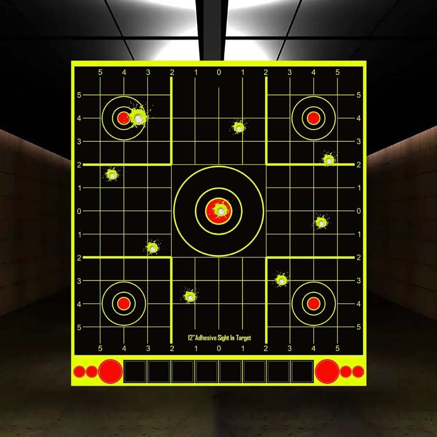 12-Inch Reactive Shooting Range Targets - Bright Splatter Bullet Holes
