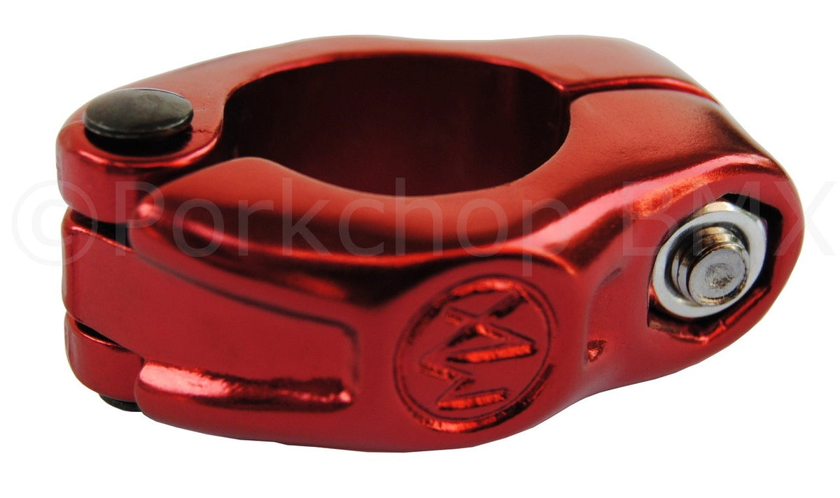 25.4mm Red BMX Bicycle Seat Clamp - MX Style Hinged Frame Accessory