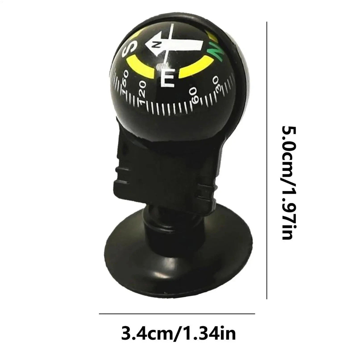 Car Dashboard Compass with Adjustable Ball Mount for Navigation and Outdoor Activities
