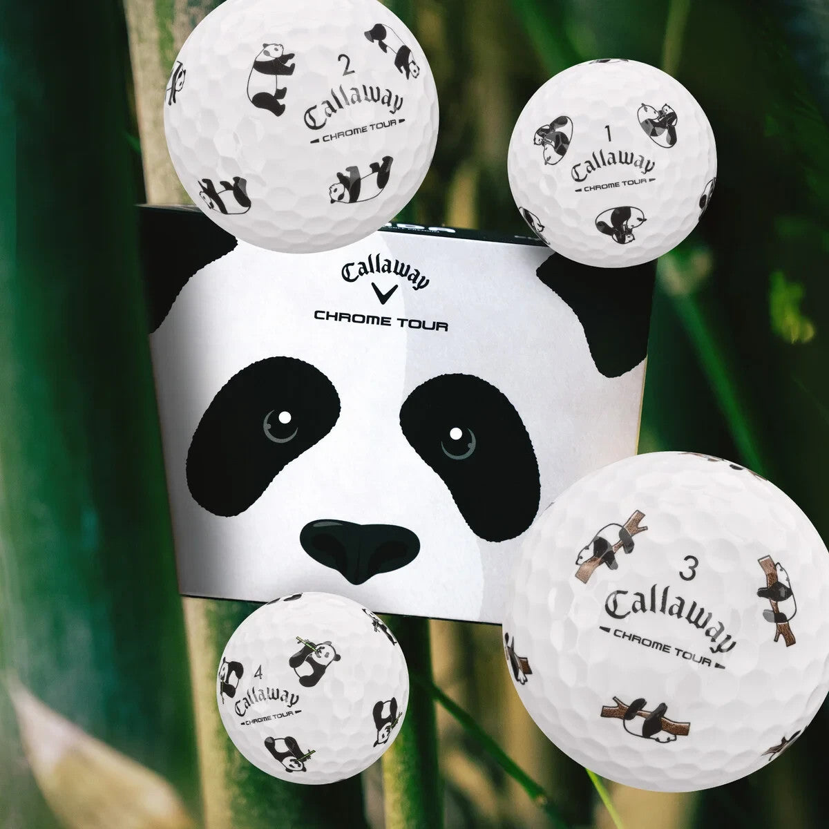 Limited Edition Callaway Chrome Tour Panda Golf Balls 2026 - Multiple Quantity Options