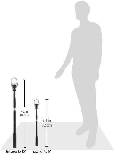 Telescopic Golf Ball Retriever 15ft with Dual-Zip Headcover for Water Hazards