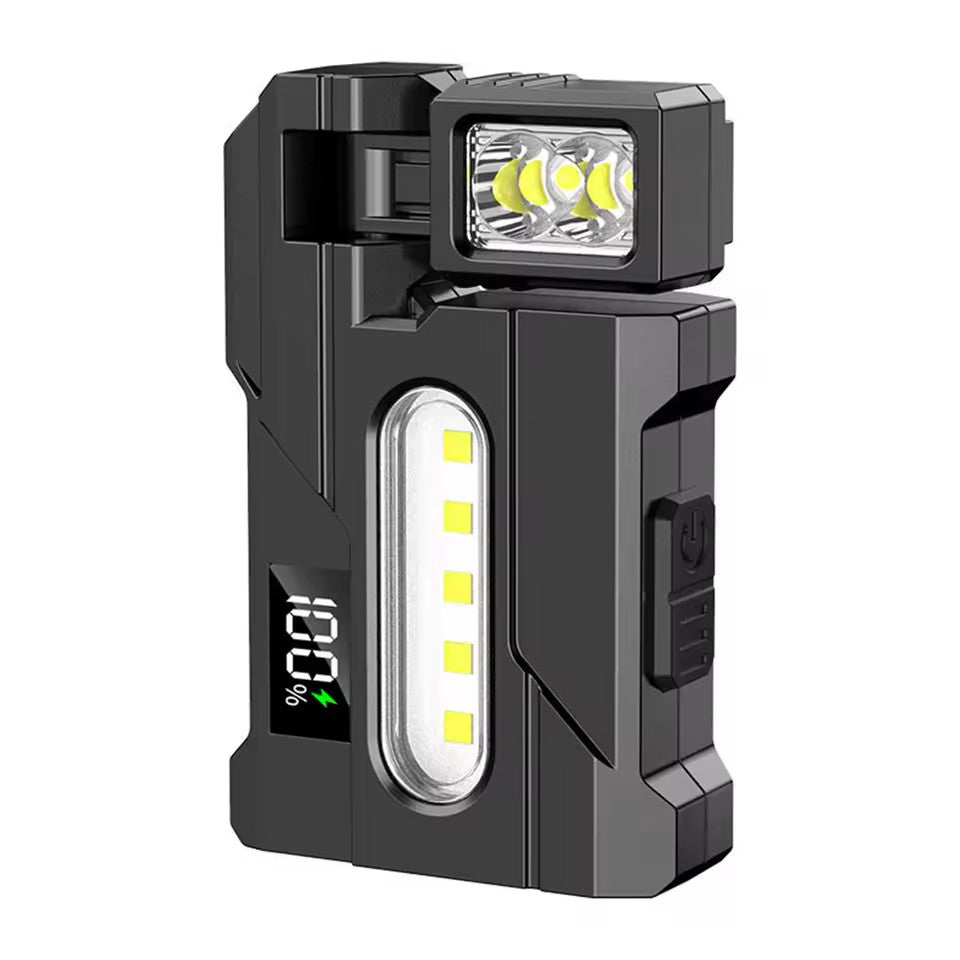 Rechargeable LED EDC Flashlight with Red/Blue Warning Light 1200 Lumens