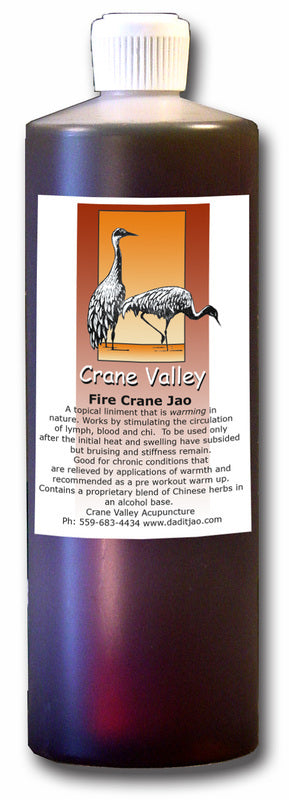 Martial Arts Topical Liniment Fire Crane Jao 32oz - Herbal Heat Therapy