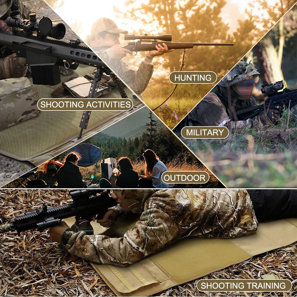 Heavy Duty Shooting Mat with Padded Roll for Range, Hunting & Military Use