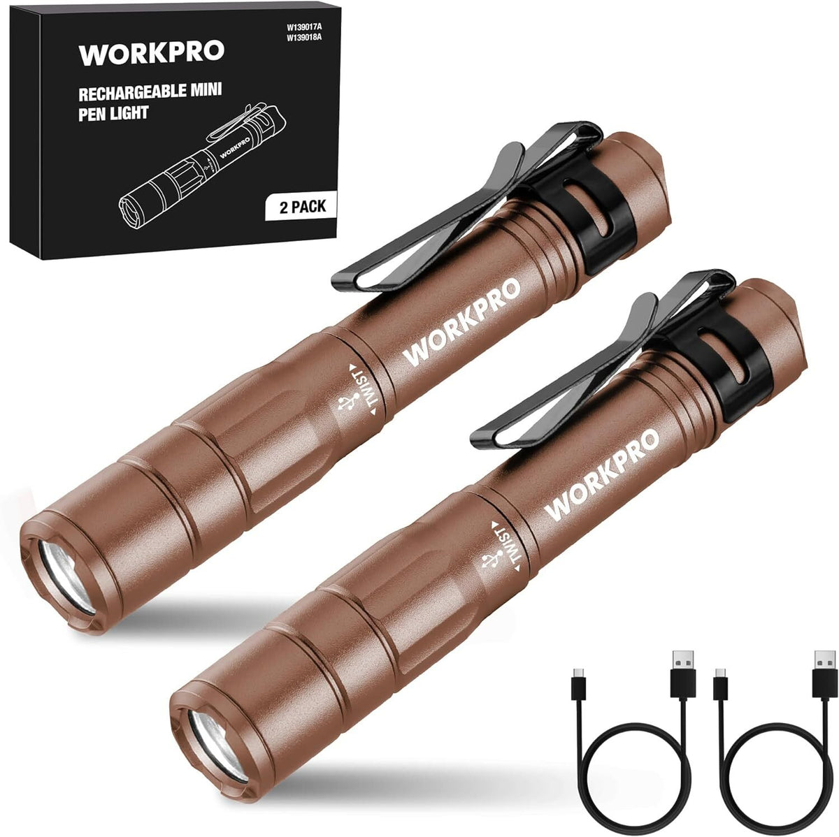 Rechargeable Mini LED Flashlight - Compact EDC Pen Light with 4 Modes, IPX4 Water Resistance