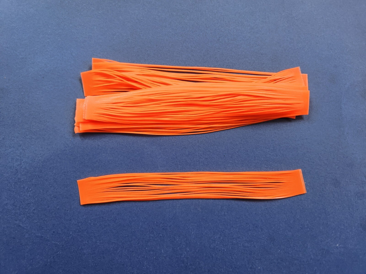 Silicone Fish Lure Skirts - Orange T68 Spinnerbait Buzz Bait Jig 6 Inch 20 Strands