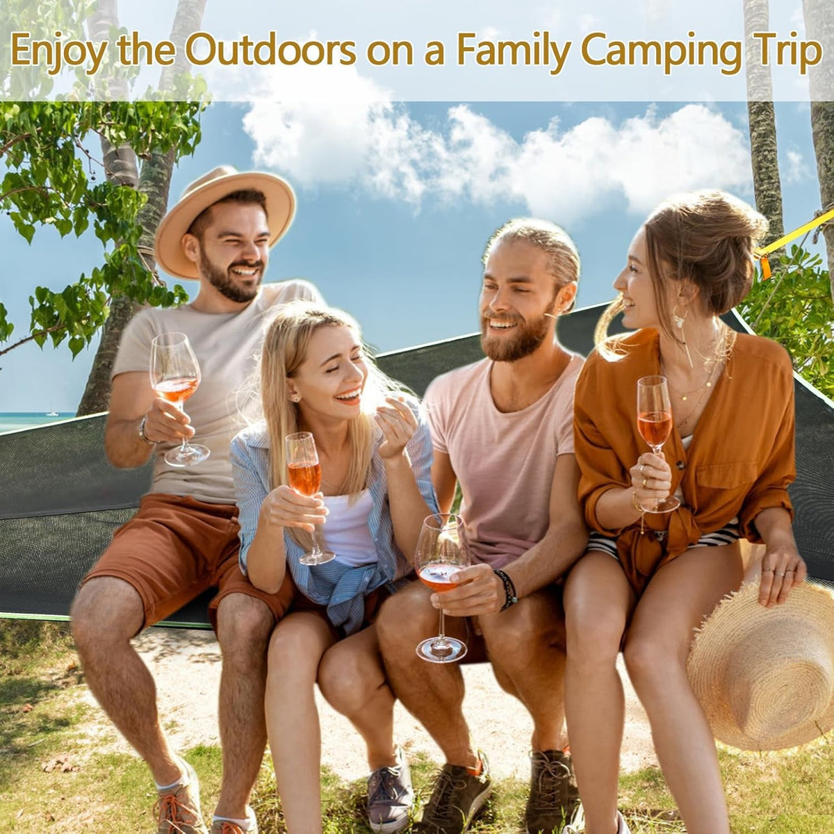 Heavy-Duty Multi-Person Triangle Hammock with Portable Straps & Storage Bag